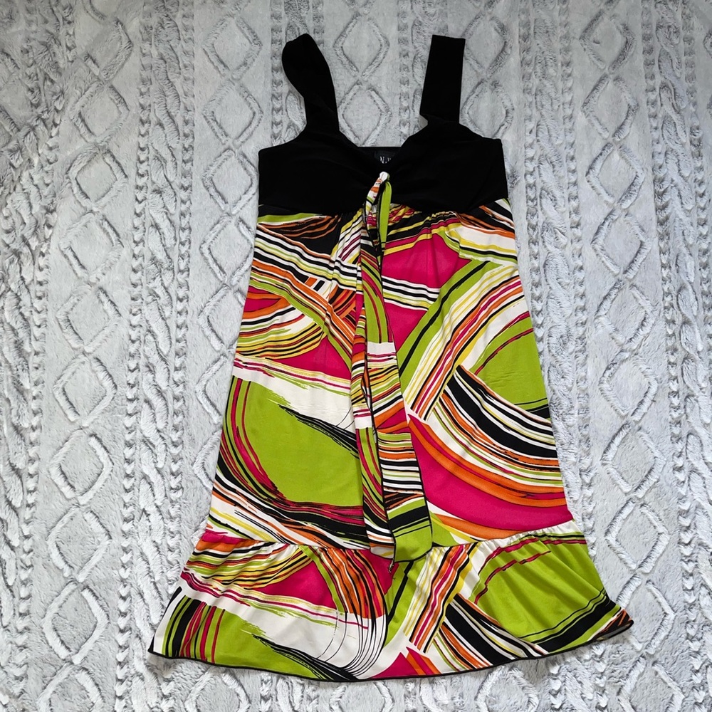 New Woman Design Green & Pink Dress